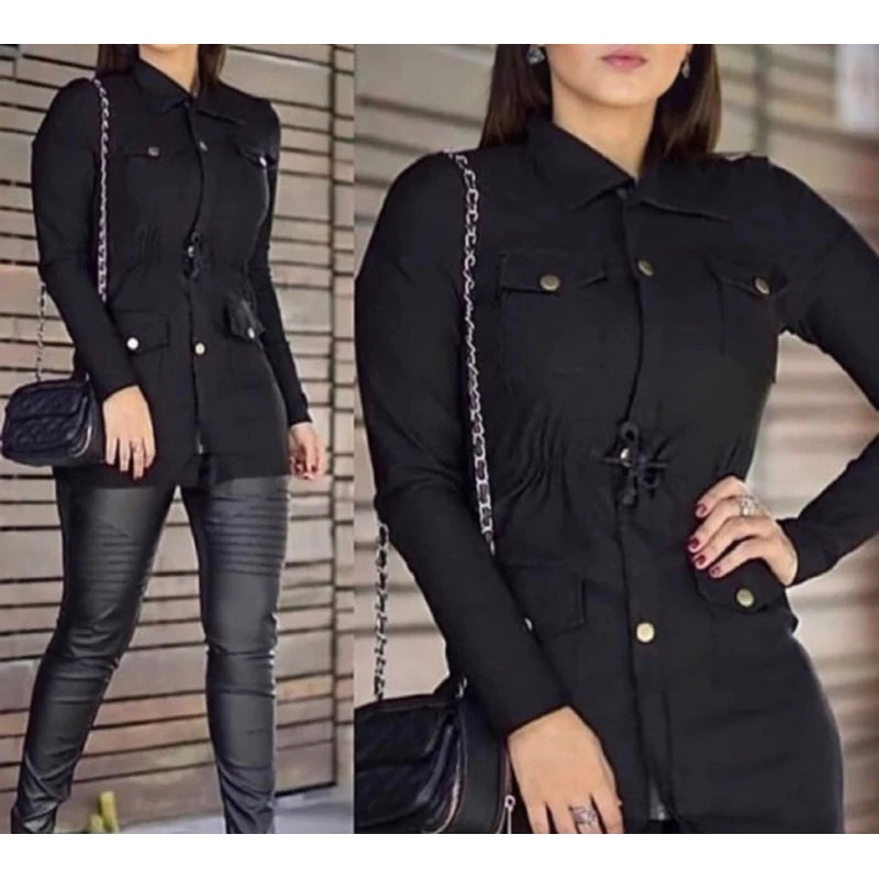 Casaco Parka Feminino em Bengaline para o Inverno