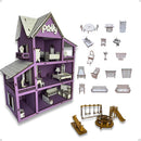 Casinha de Boneca em MDF – 19 Móveis e Parquinho Infantil Completo