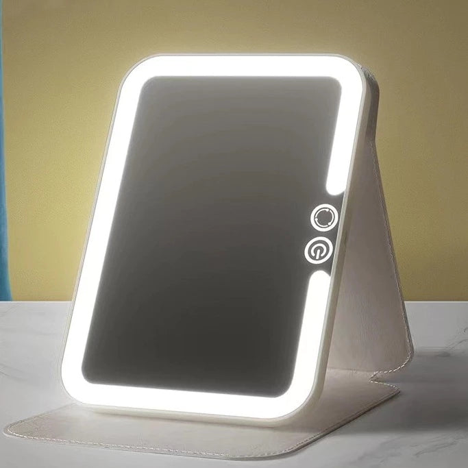Espelho de Maquiagem com Iluminação LED Recarregável Portátil