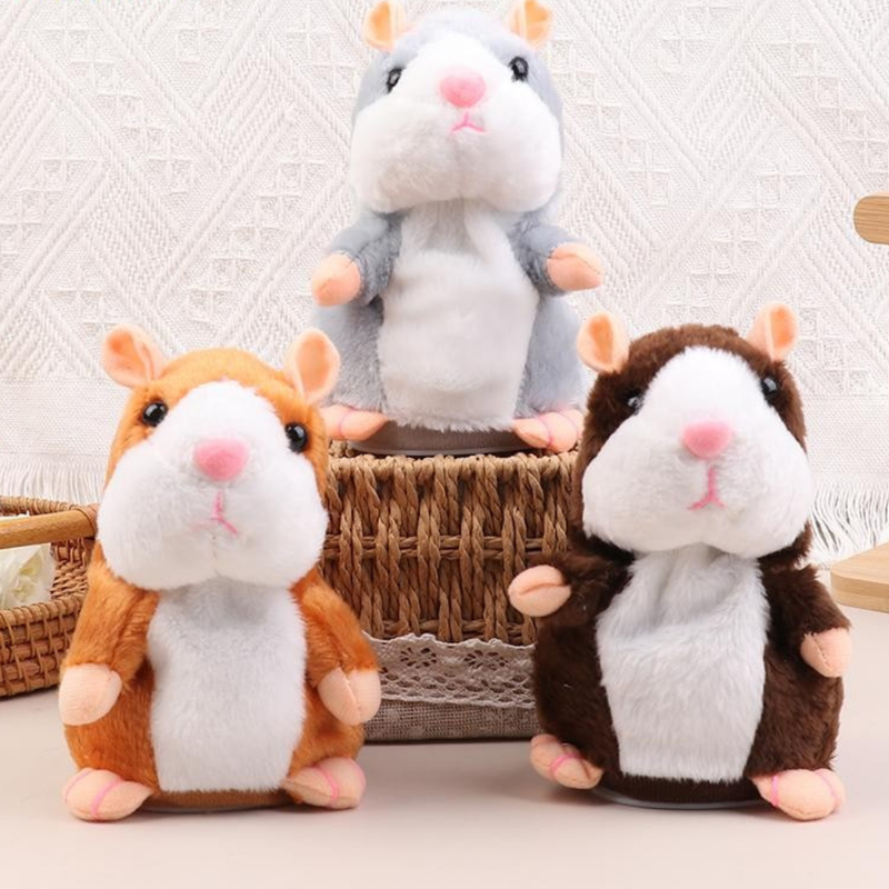 Hamster de Pelúcia Interativo que Fala e Repete – Brinquedo Divertido Infantil com Voz
