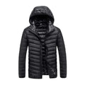 Jaqueta Masculina Puffer Impermeável Capuz Removível