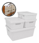 Kit 5 Caixas Organizadoras Multiuso com Tampa