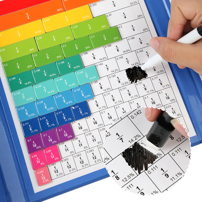 Livro Magnético Educativo de Frações Montessori – Aprendizagem Matemática com Peças Destacáveis