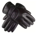 Luva de Couro Impermeável Térmica com Touch para Motoqueiro