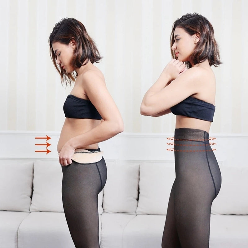 Meia-Calça de Inverno Translúcida com Forro de Lã Grosso - Compre 1 Leve 2