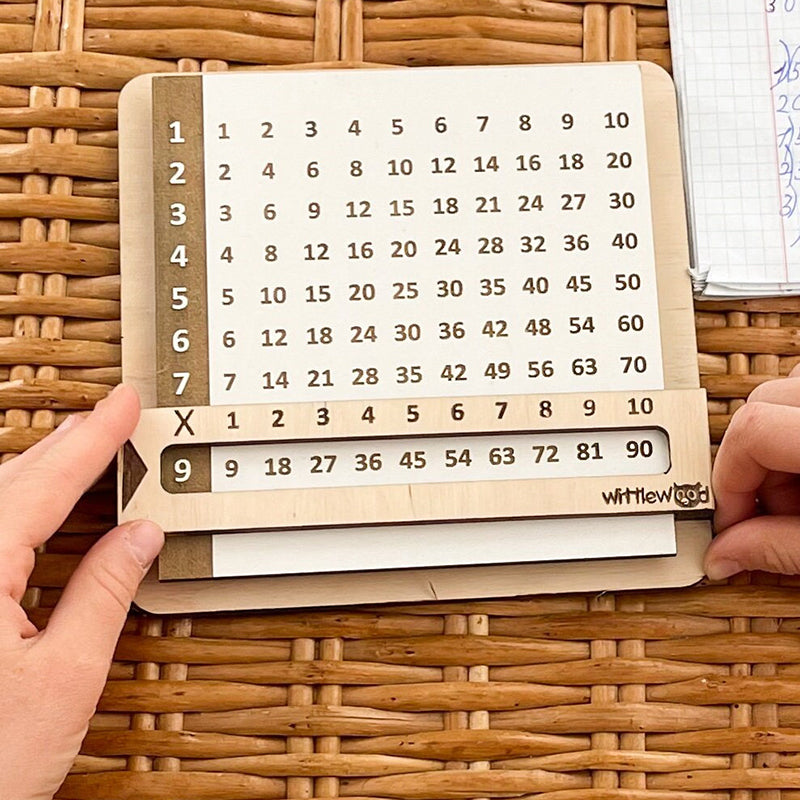 Quadro Montessori de Multiplicação em Madeira – Brinquedo Educativo de Matemática para Crianças